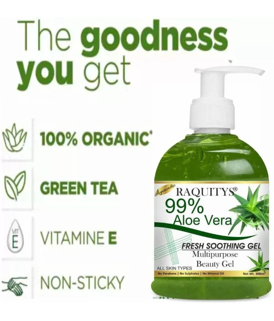 RAQUITYS 100% PURE Aloe Vera Gel for Beautiful Face, Skin & Hair 300ML