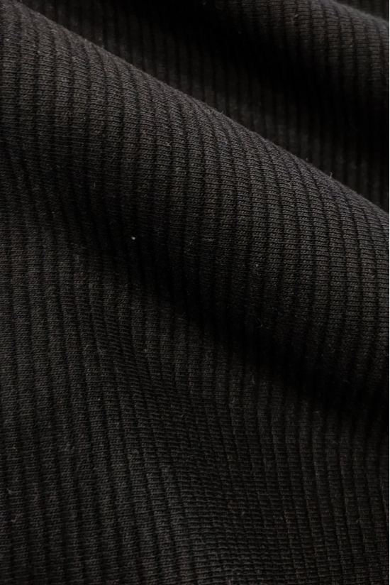 Cord Knit Textured Black Shirt-XL / Black