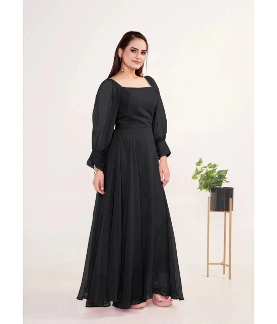 JASH CREATION - Black Georgette Womens Gown ( Pack of 1 ) - None