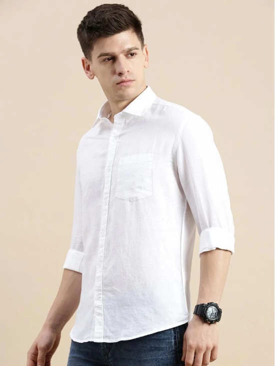 Showoff Linen Regular Fit Solids Full Sleeves Mens Casual Shirt - White ( Pack of 1 ) - None