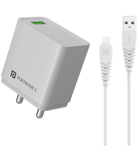 Portronics - USB 3A Wall Charger - White