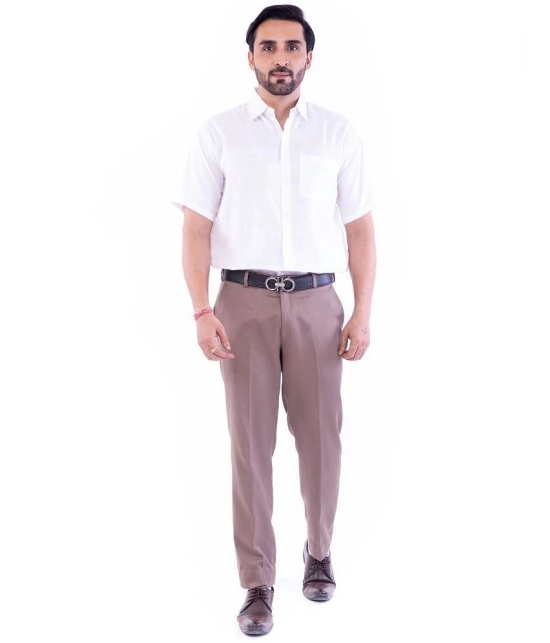 DESHBANDHU DBK Cotton Blend Regular Fit Half Sleeves Mens Formal Shirt - White ( Pack of 1 ) - None