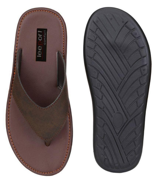 Leeport Brown Flip Flops - 7