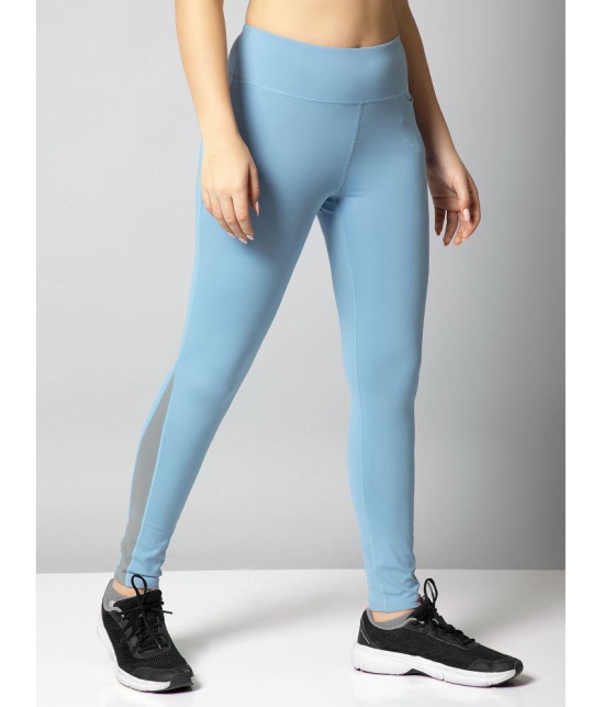 Technosport Blue Polyester Solid Tights - Single - None