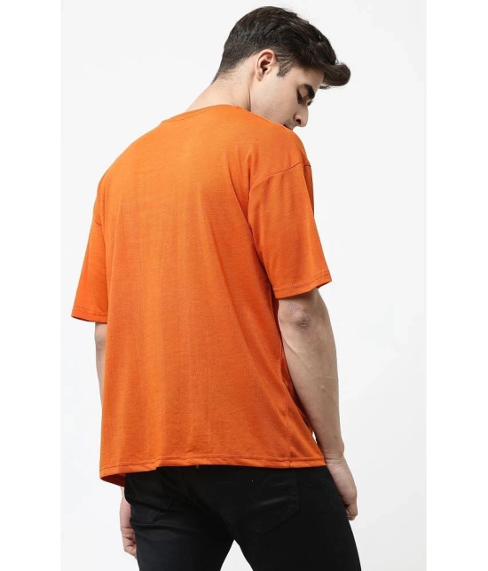 Leotude - Orange Cotton Blend Oversized Fit Mens T-Shirt ( Pack of 1 ) - None