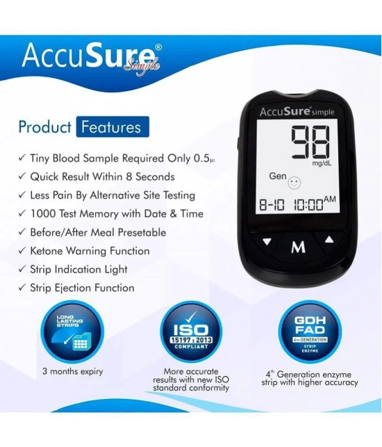 ACCUSURE with Simple 25 Stripsglucometer