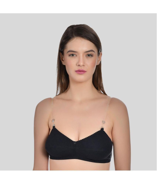 AIMLY - Black Cotton Blend Non Padded Women's T-Shirt Bra ( Pack of 1 ) - None