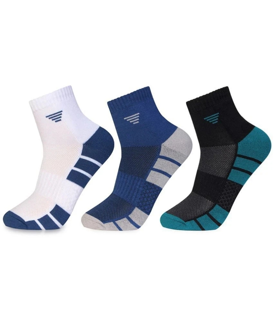 Bonjour 100% Organic Cotton Mens Colorblock Multicolor Ankle Length Socks ( Pack of 3 ) - Multicolor