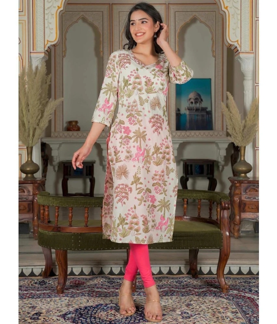 Vbuyz Cotton Printed Straight Womens Kurti - Pink ( Pack of 1 ) - None