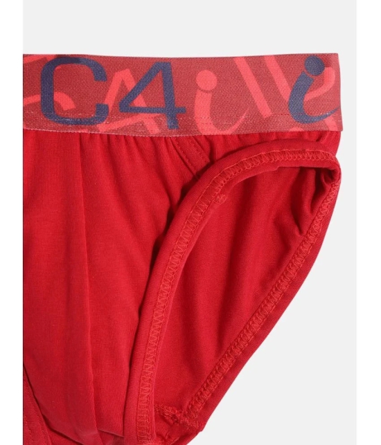 Pack of 2 IC4 Cotton Spandex Boys Briefs ( Red ) - None