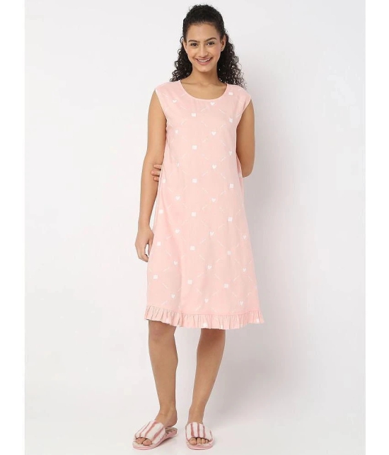 Smarty Pants - Peach Cotton Womens Nightwear Night Dress ( Pack of 1 ) - None