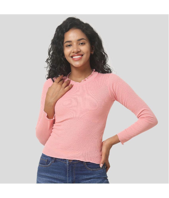 PPTHEFASHIONHUB - Peach Cotton Women''s Regular Top ( Pack of 1 ) - None