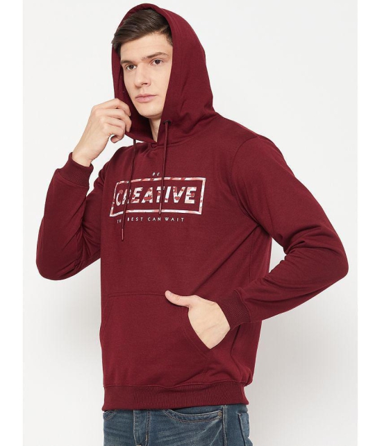 UBX Cotton Blend Hooded Mens Sweatshirt - Maroon ( Pack of 1 ) - None