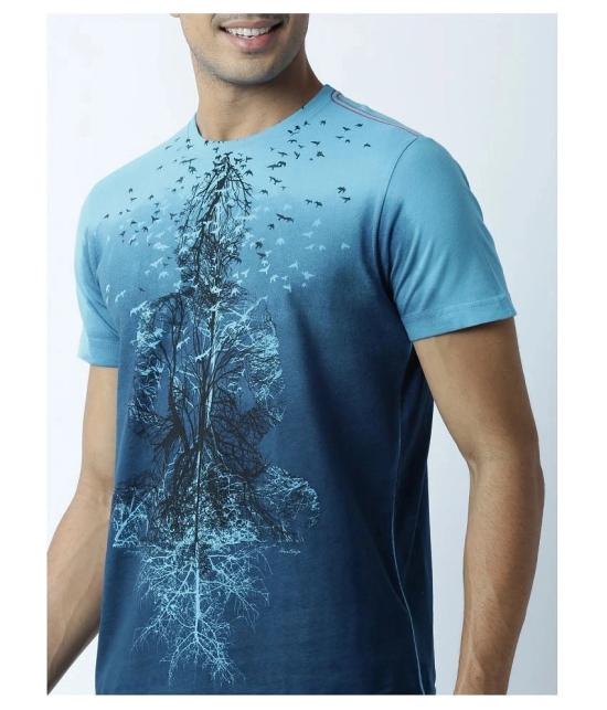 Huetrap cotton Turquoise Printed T-Shirt Single Pack - None