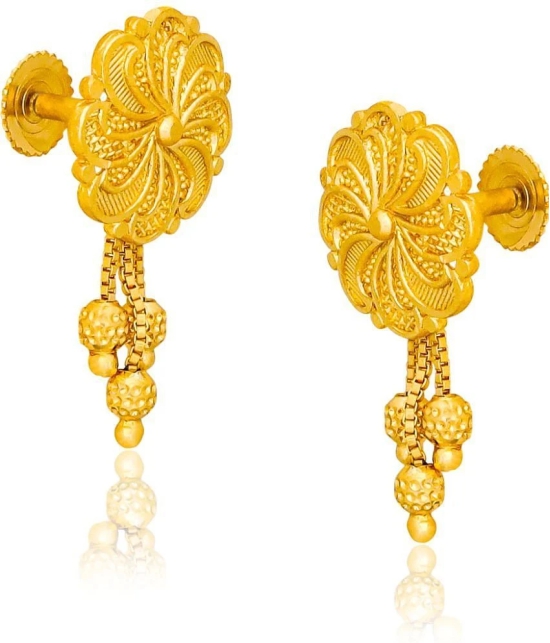 LUV FASHION Golden Danglers Earrings ( Pack of 1 ) - Golden