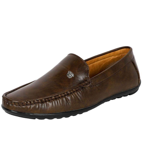 SHOES KINGDOM - Brown Men's Slip on - 8