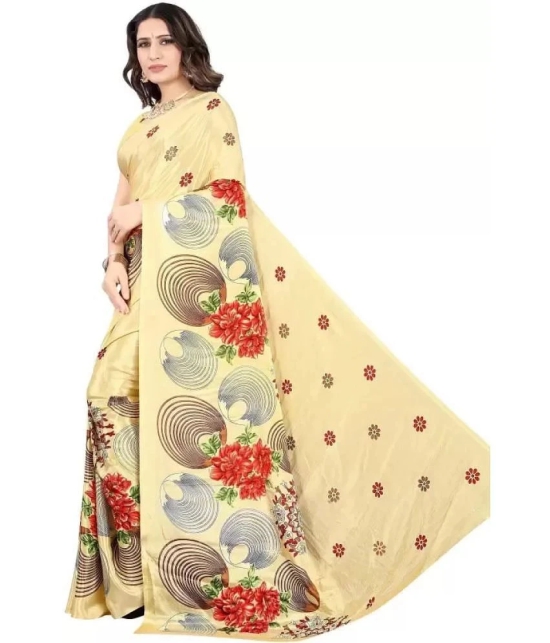 LEELAVATI - Yellow Crepe Saree With Blouse Piece ( Pack of 1 ) - Yellow