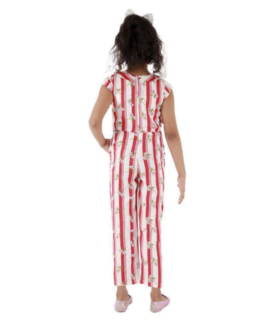 Kids Cave - White Rayon Girls Jumpsuit ( Pack of 1 ) - None