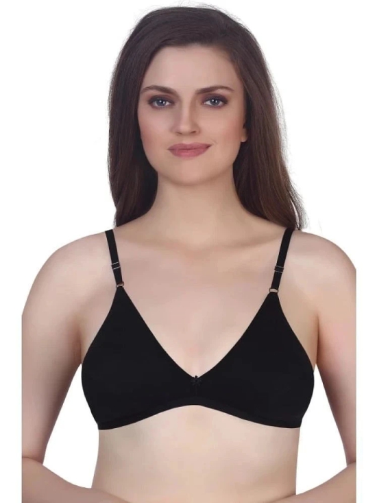 Kiran Enterprises Pack of 3 Cotton Blend Non Padded Womens Everyday Bra ( Black,Gold,Red ) - None