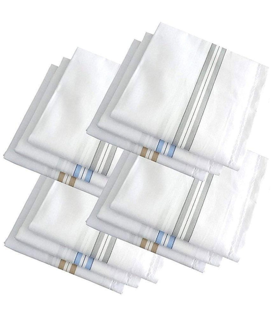 THRIFTKART White Cotton Mens Handkerchief ( Pack of 6 ) - White