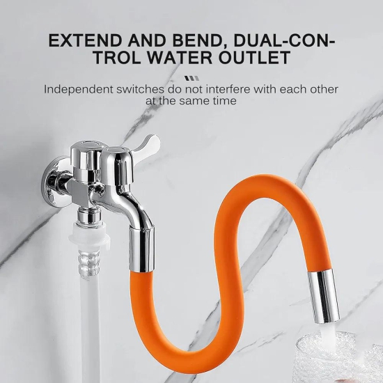 Truechoice Flexible Faucet Extension Pipe || Silicone Water Tap Hose Pipe Tube || 360° Rotating Water Foaming Sprayer Extender Adjustable Shape (30 cm)