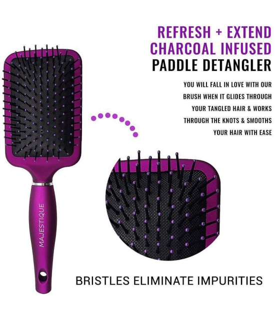 Majestique 4Pcs Hair Brush Set Paddle, Styling, Tail Comb & Wide Tooth Comb For Women & Men