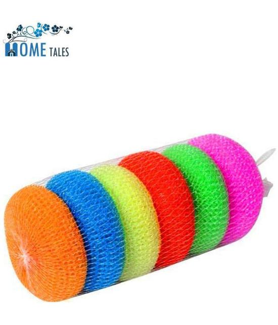 HOMETALES Cleaning Combo Sponge Scrub Pad 3U & Plastic Scrubber 6U