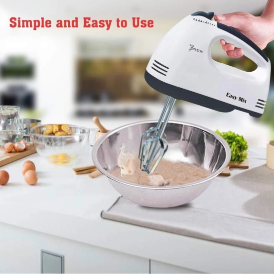 Uttamrobotics Hand Mixer - 7 Speed Egg Beater with Cream Beater