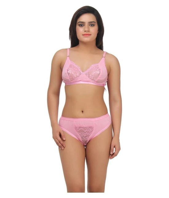 TCG Pink Lace Bra & Panty Set - 32