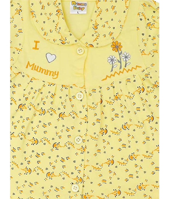 NammaBaby - Yellow Cotton Blend Baby Girl Frock ( Pack of 1 ) - None