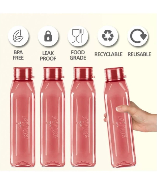 Milton Prime 1000 Pet Water Bottle, Set of 5, 1 Litre Each, Burgundy | BPA Free | 100% Leak Proof | Office Bottle | Gym Bottle | Home | Kitchen | Travel Bottle | Hiking | Treking Bottle - Bu