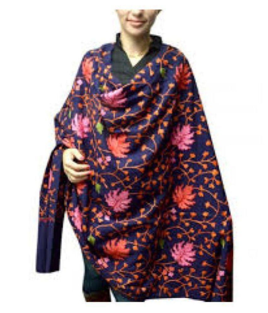 KASHMIRI Navy Ari Embroidery Shawl