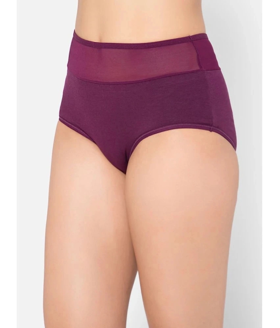 Clovia - Purple Cotton Solid Womens Briefs ( Pack of 1 ) - None