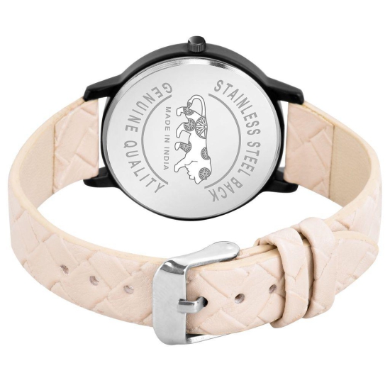 Loretta MT-508 Beige Leather Belt Slim Dial Women & Girls Watch