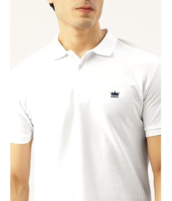 ADORATE - White Cotton Blend Regular Fit Men's Polo T Shirt ( Pack of 1 ) - None