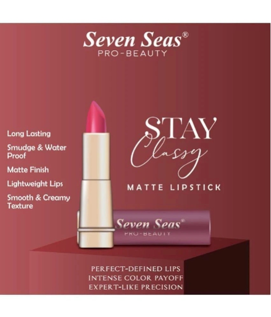 Seven Seas Stay Classy Matte Lipstick, Waterproof Lipstick for Women_Amarathan Red 3.5g