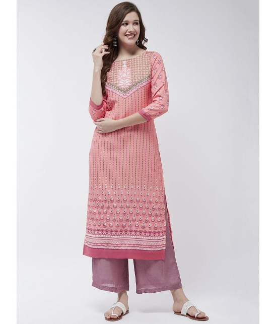 Pannkh - Pink Viscose Womens Straight Kurti ( Pack of 1 ) - None