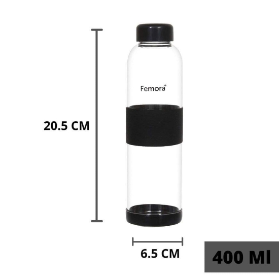 Femora Borosilicate Glass Silicone Grip Fridge Bottle