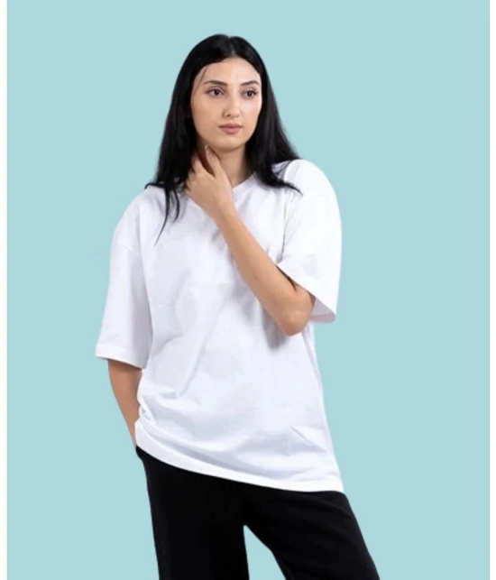 AKTIF White Cotton Blend Womens T-Shirt ( Pack of 1 ) - None