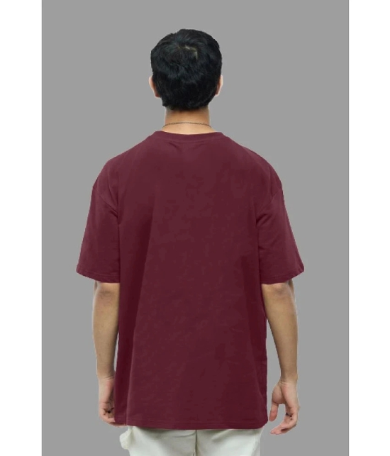 Leotude - Maroon Cotton Blend Oversized Fit Mens T-Shirt ( Pack of 1 ) - None