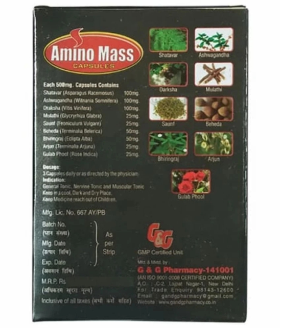 Dr. Chopra G&G Amino Mass Capsule 10no.s & A-One Body Grow Capsule 10 no.s Unflavoured Pack of 2