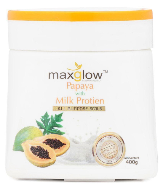 MaxGlow PAPAYA AND MILK PROTIEN SCRUB Facial Scrub 400 gm