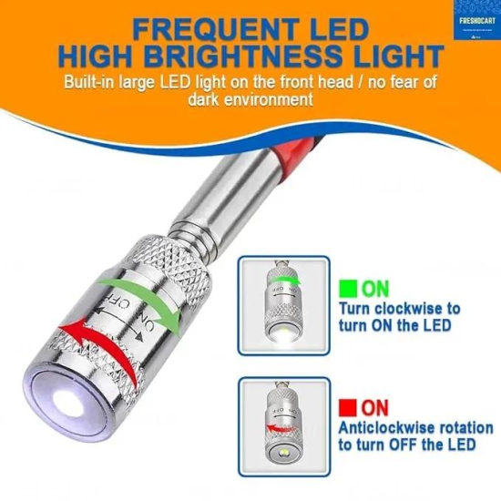 MAGNETIC PICKUP TOOL-LED LIGHT TELESCOPING HANDLE PICK UP MAGNET WITH LED LIGHT MAGNET STICKS EXTENDING FOR HOME