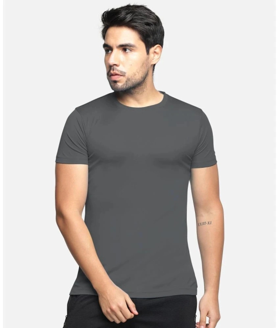 BULLMER - Dark Grey Cotton Blend Regular Fit Mens T-Shirt ( Pack of 1 ) - None