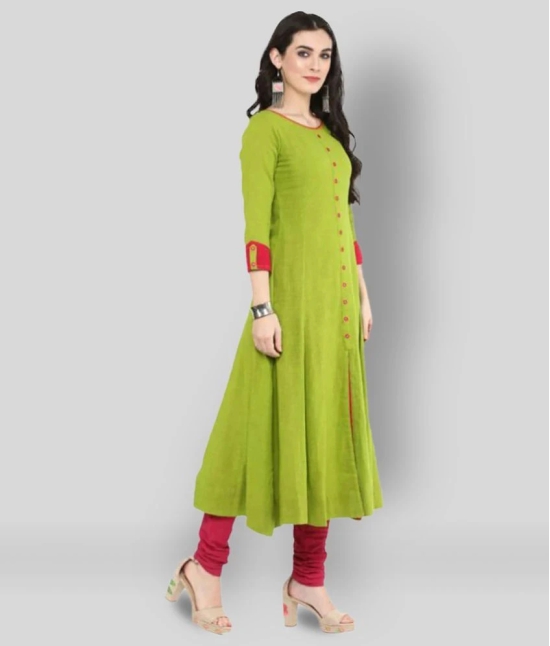 Yash Gallery - Green Cotton Womens Flared Kurti ( Pack of 1 ) - 4XL