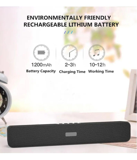 VEhop SoundBar 10 W Bluetooth Speaker Bluetooth v5.0 with USB,SD card Slot,Aux Playback Time 12 hrs Assorted - Assorted