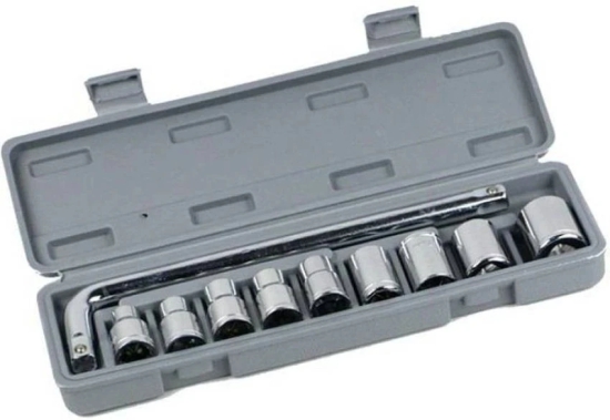 Aiwa TM Plastic Socket Wrench Set (Grey, 10-Pieces)