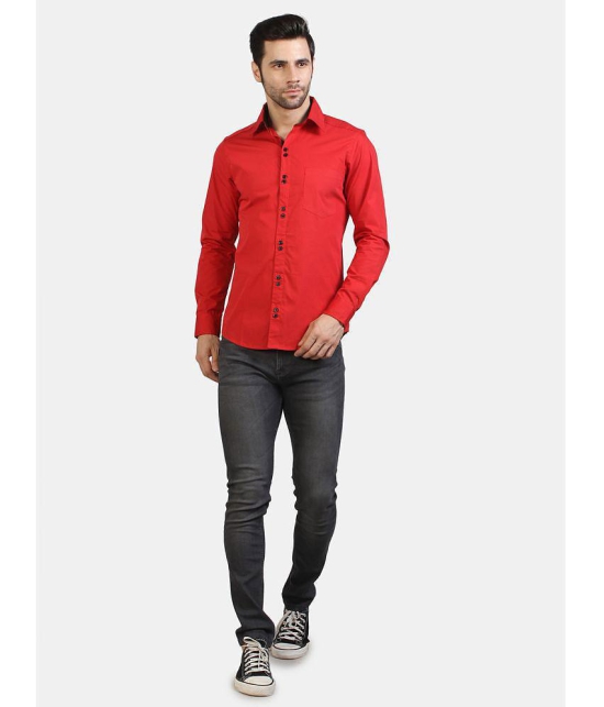 Life Roads - Red Cotton Slim Fit Men's Casual Shirt ( Pack of 1 ) - None