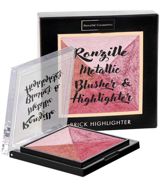 Ronzille Baked Blusher Shimmer brickk highlighter Square brick highlighter - 04