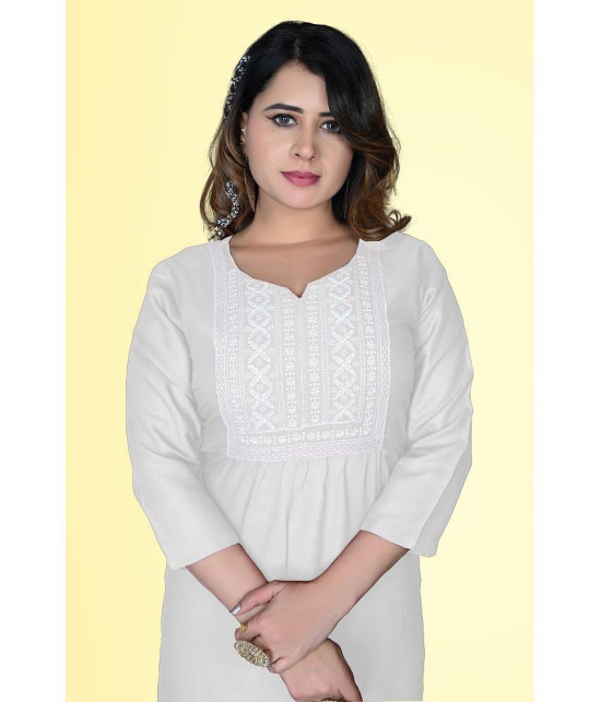 haya fashion - Grey Rayon Womens Straight Kurti ( Pack of 1 ) - None